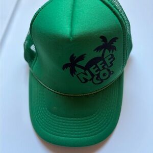 Neff Co. Green Trucker Hat – Palm Tree Logo